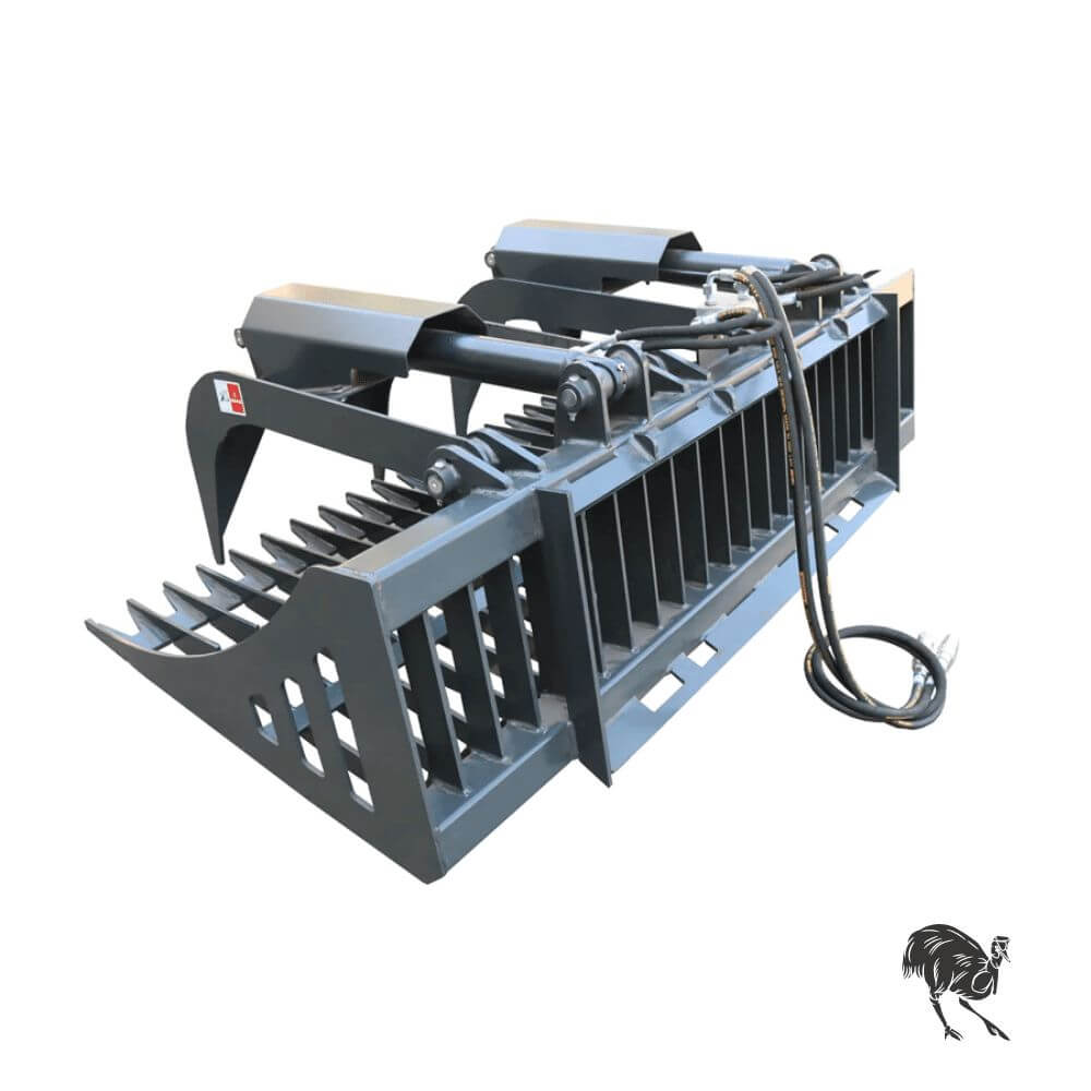 Skid Steer Attachment Heavy Duty Dual Cylinder Rock Grab